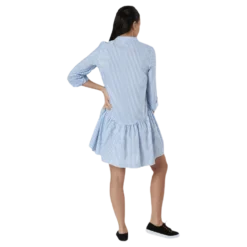 Ditte Life Stripe 3/4 Dress W White