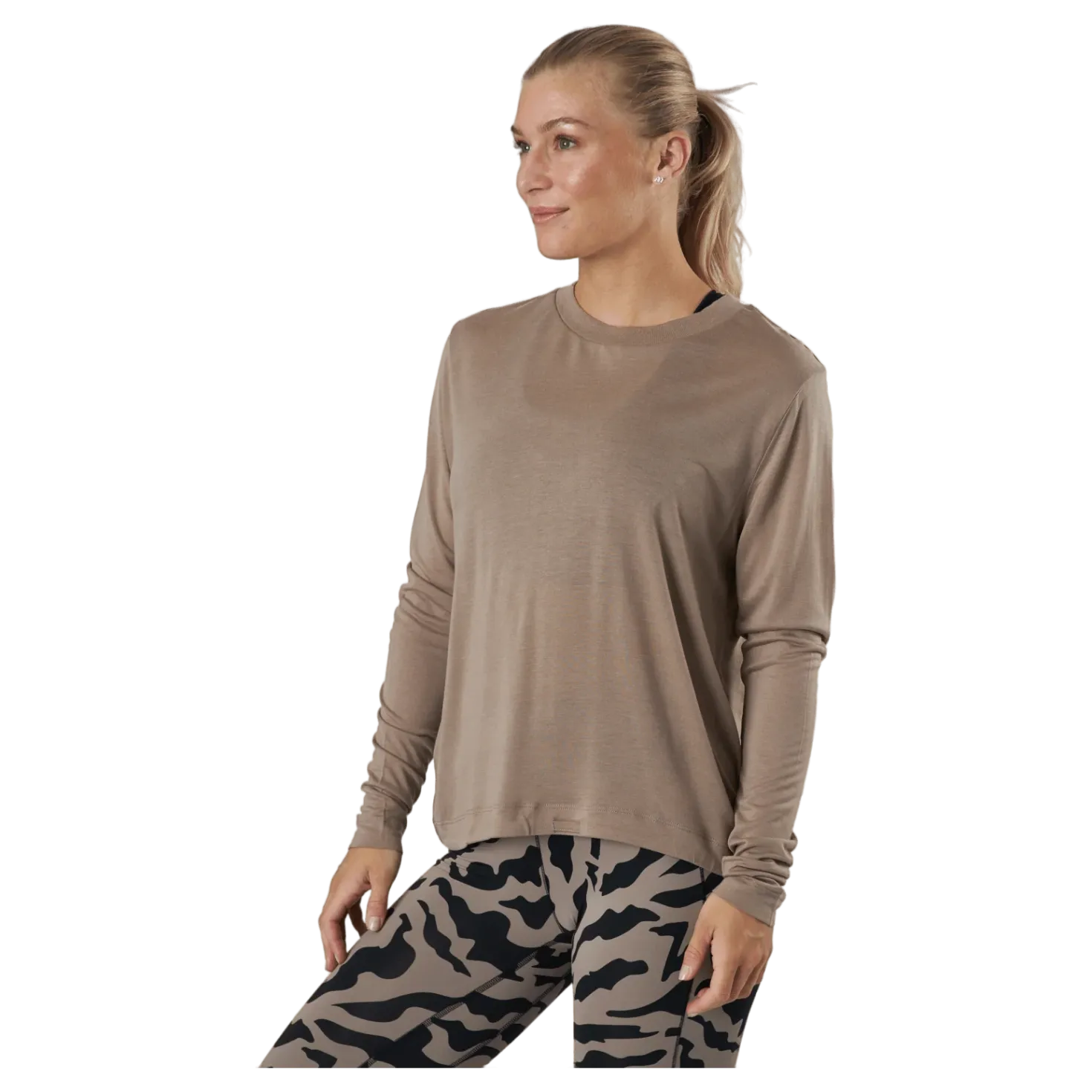 Ease Crew Neck Taupe Grey