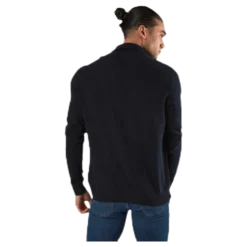 Eli Knit High Neck Zip White
