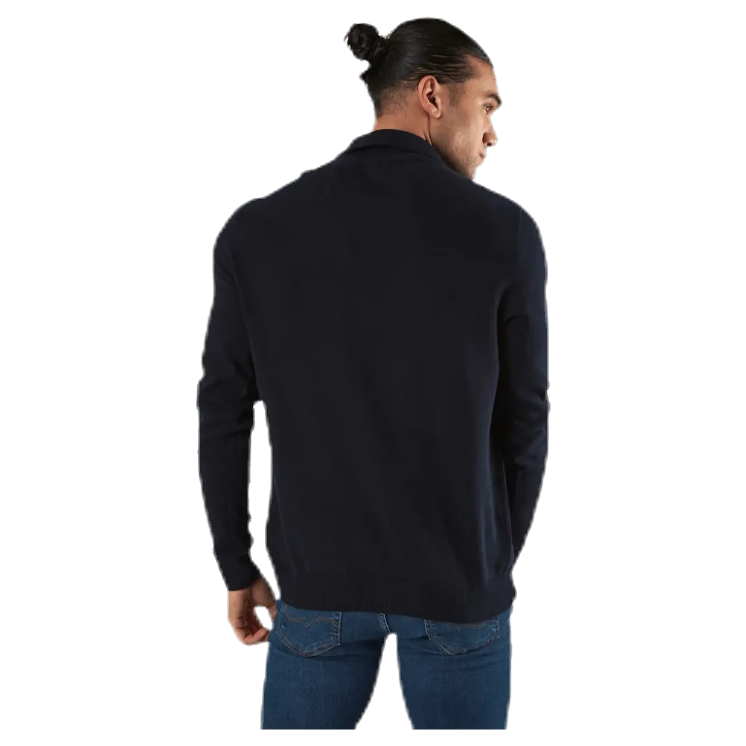 Eli Knit High Neck Zip White