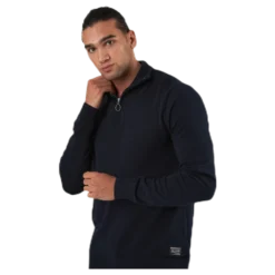 Eli Knit High Neck Zip White