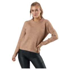 Ellen Ls O-Neck Knit Beige