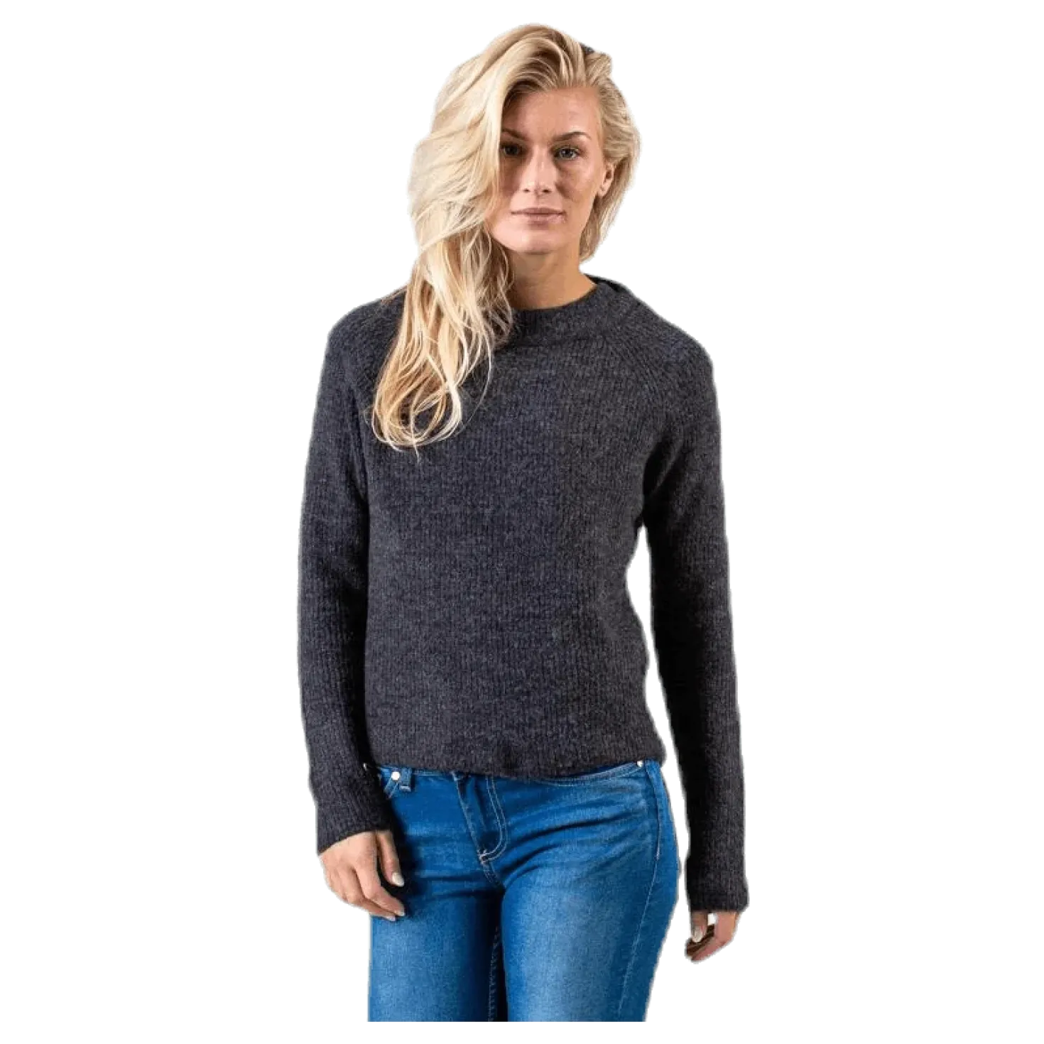Ellen Ls O-Neck Knit Grey