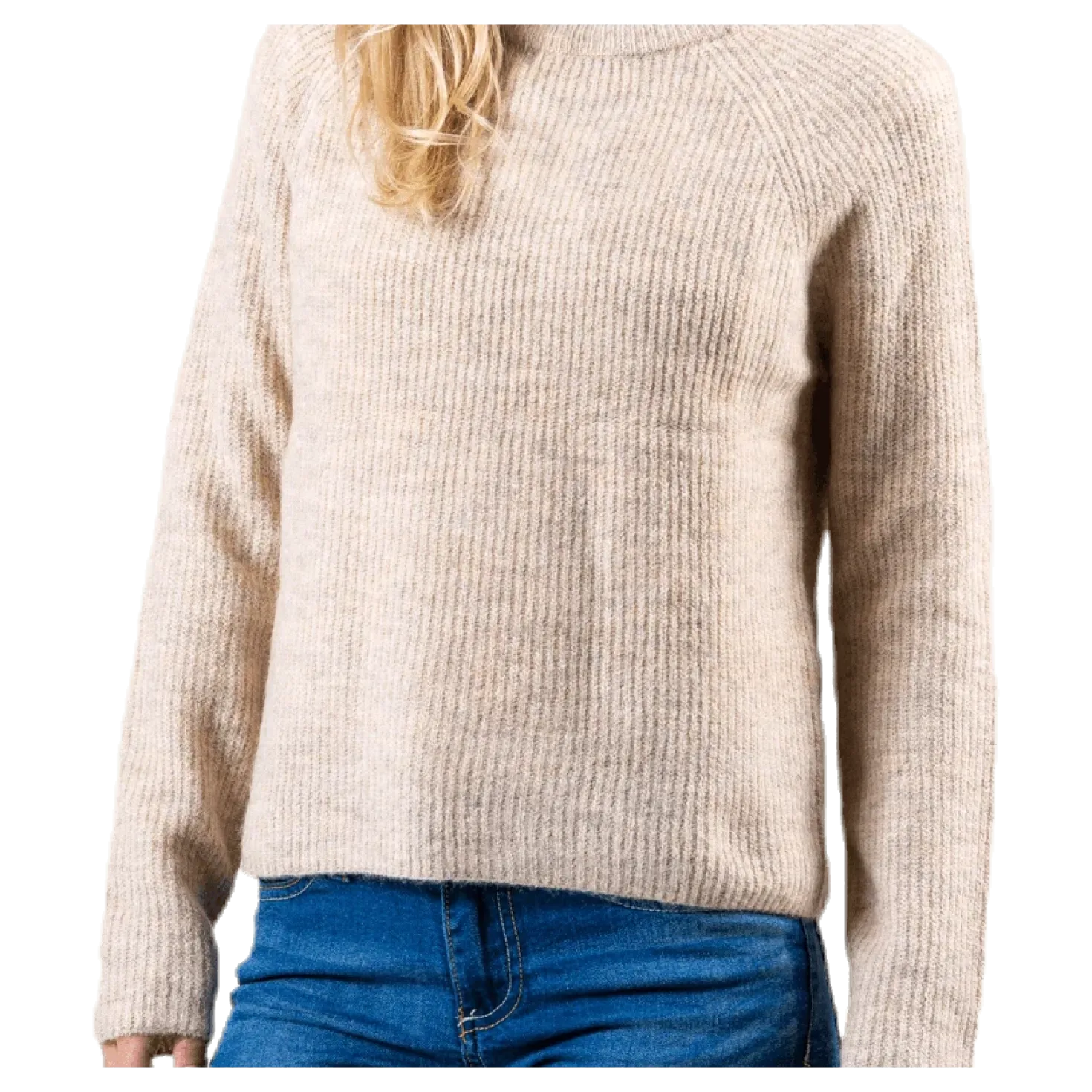 Ellen Ls O-Neck Knit White