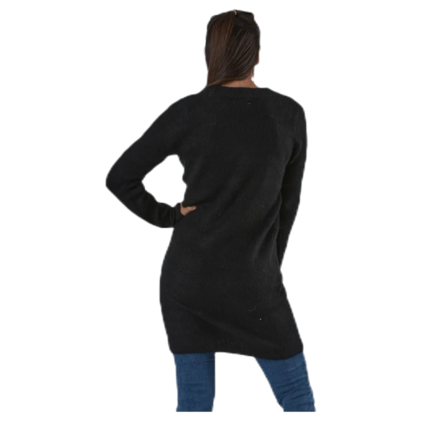 Ellen Ls V-Neck Knit Dress Black