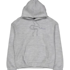 Embroidered Signature Hoodie Silver Chine