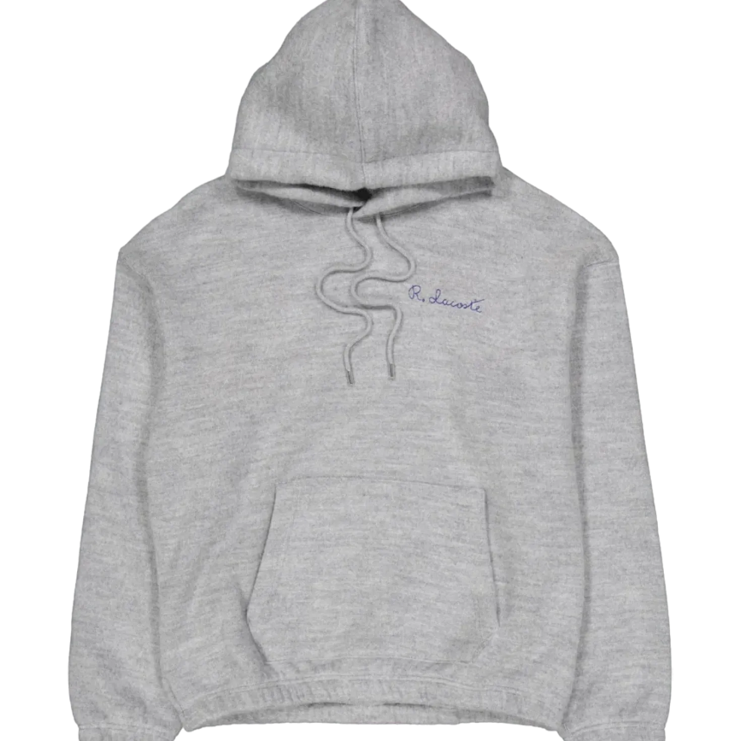 Embroidered Signature Hoodie Silver Chine