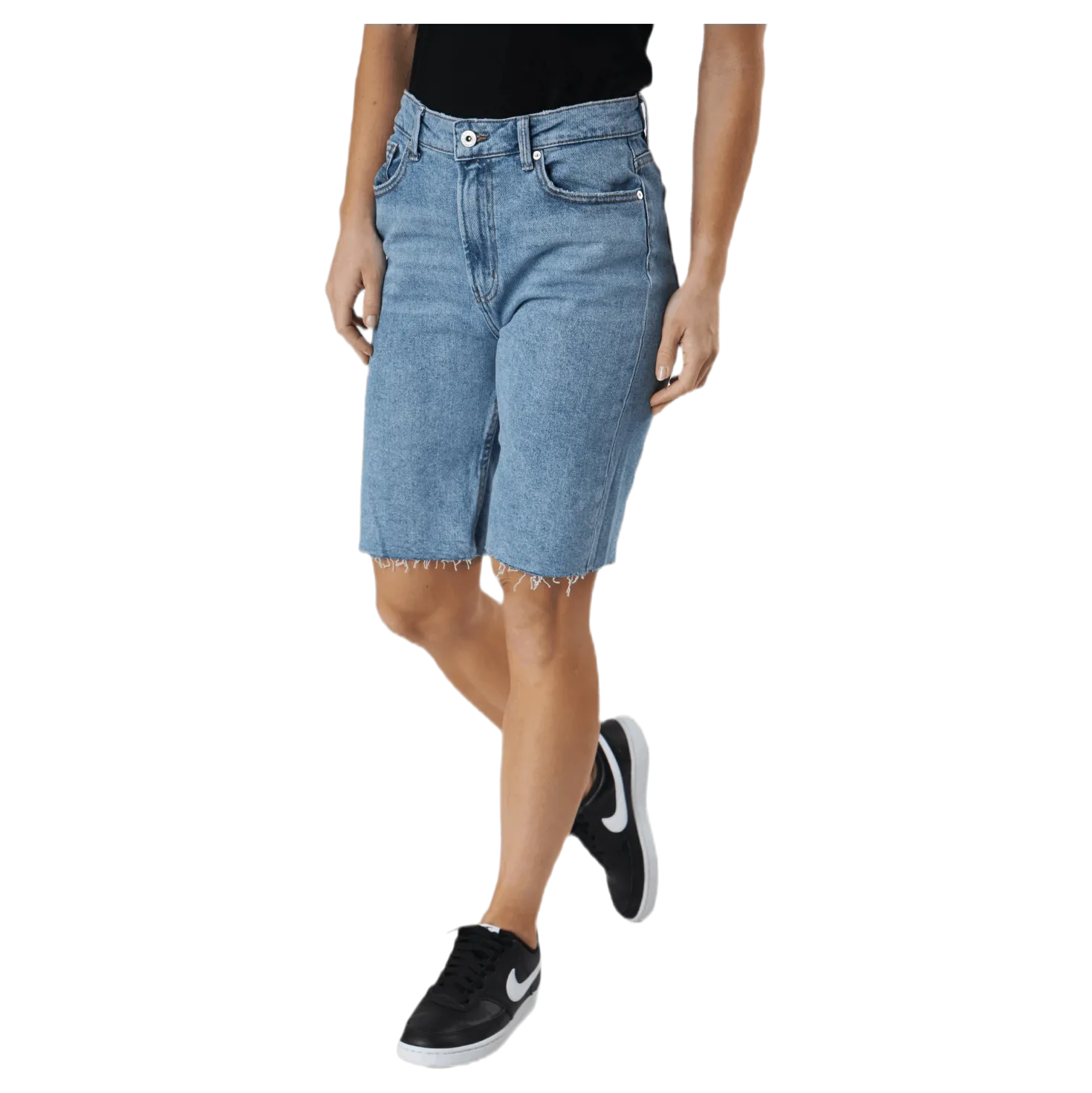 Emily Hw Long Shorts Raw Bb Mas0051 Blue