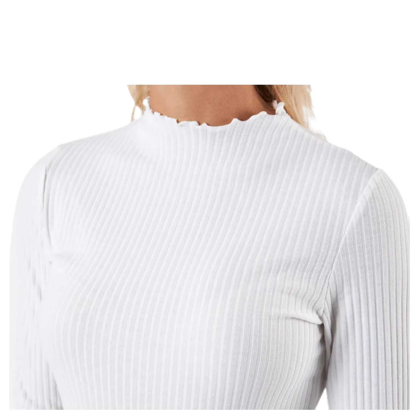 Emma L/S High Neck Top Jrs Beige