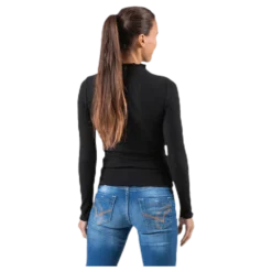 Emma L/S High Neck Top Jrs Black
