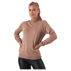 Esera Ls High Neck Knit Beige