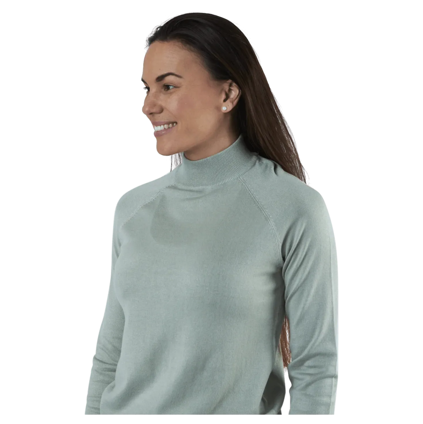 Esera Ls High Neck Knit Green