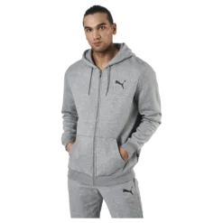 Essential Small Logo Fz Hoodie Fl Grey