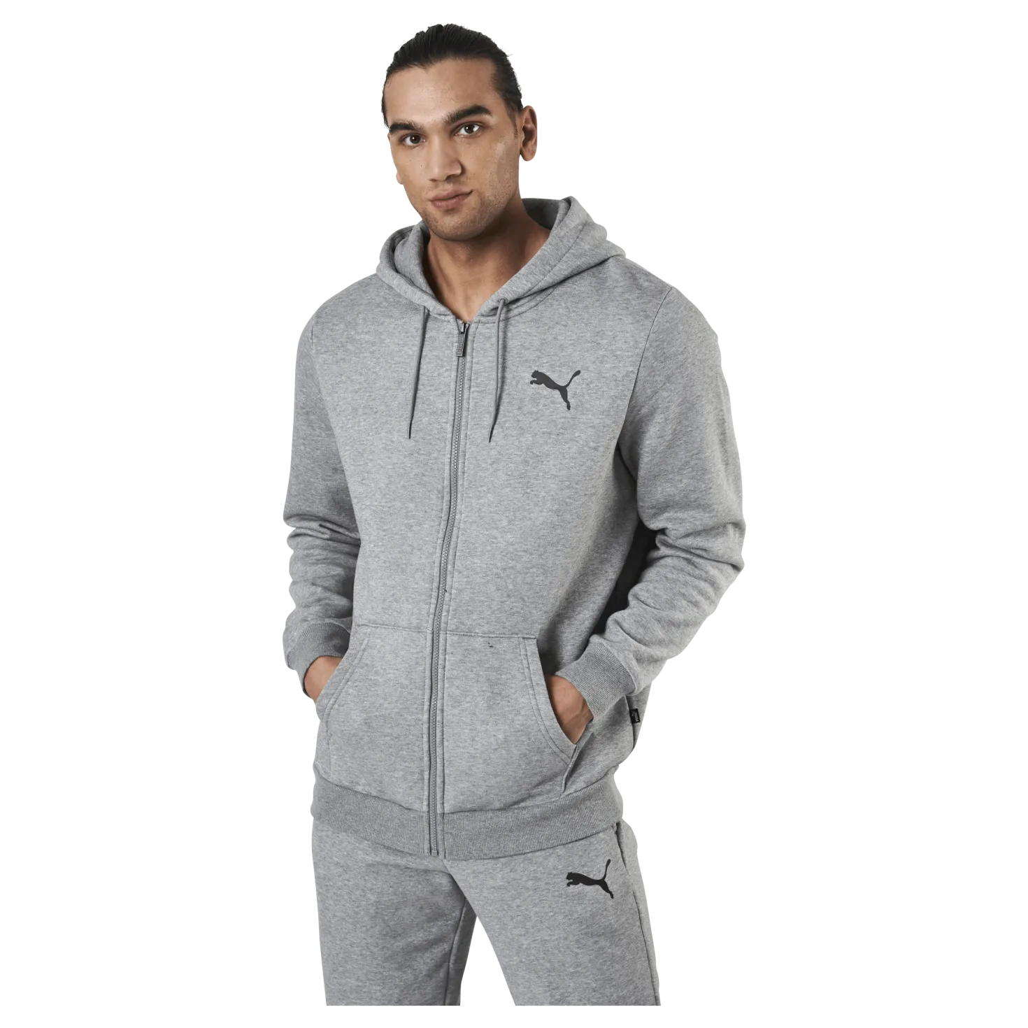 Essential Small Logo Fz Hoodie Fl Grey