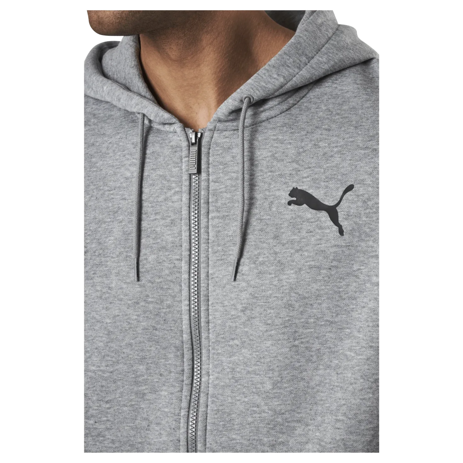 Essential Small Logo Fz Hoodie Fl Grey