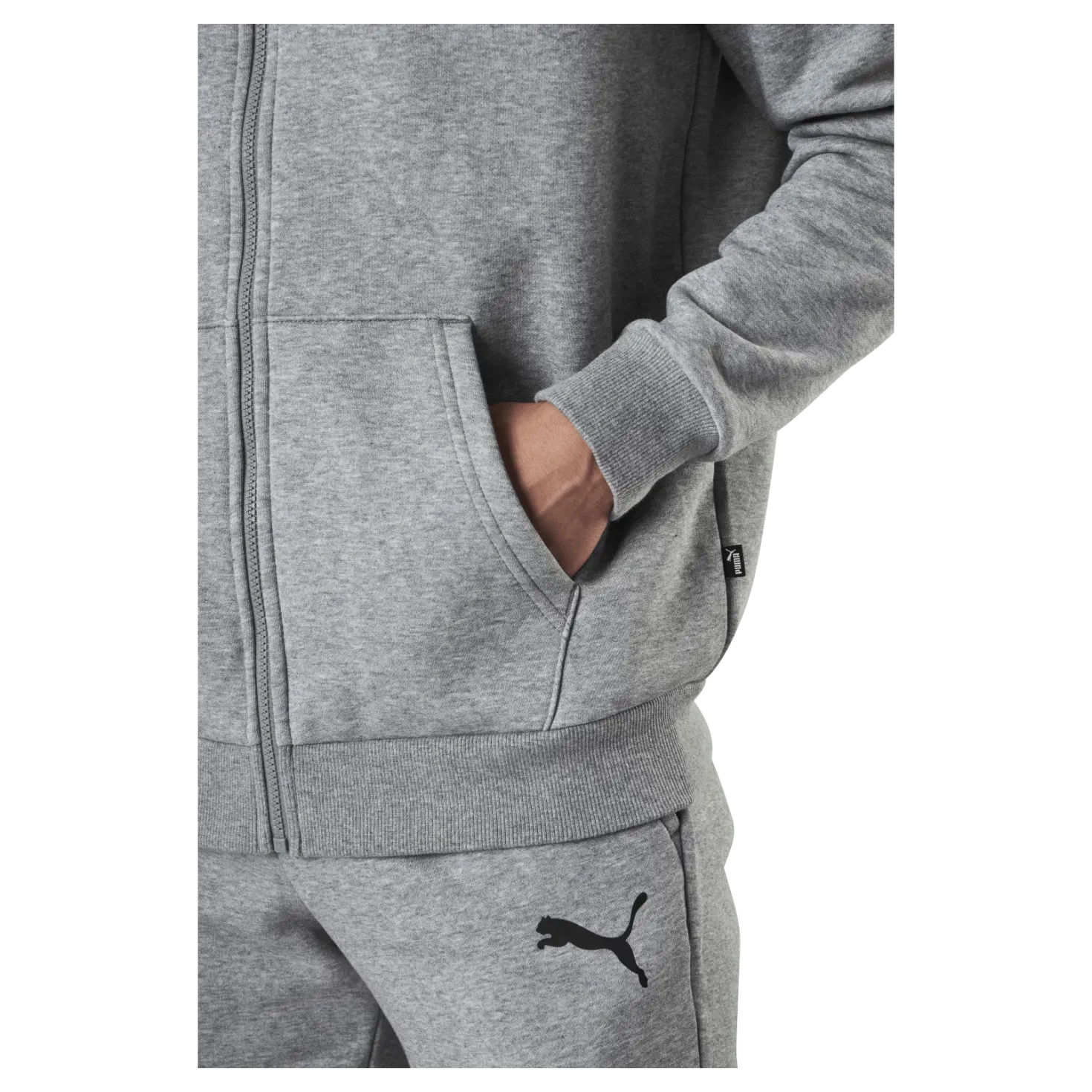 Essential Small Logo Fz Hoodie Fl Grey