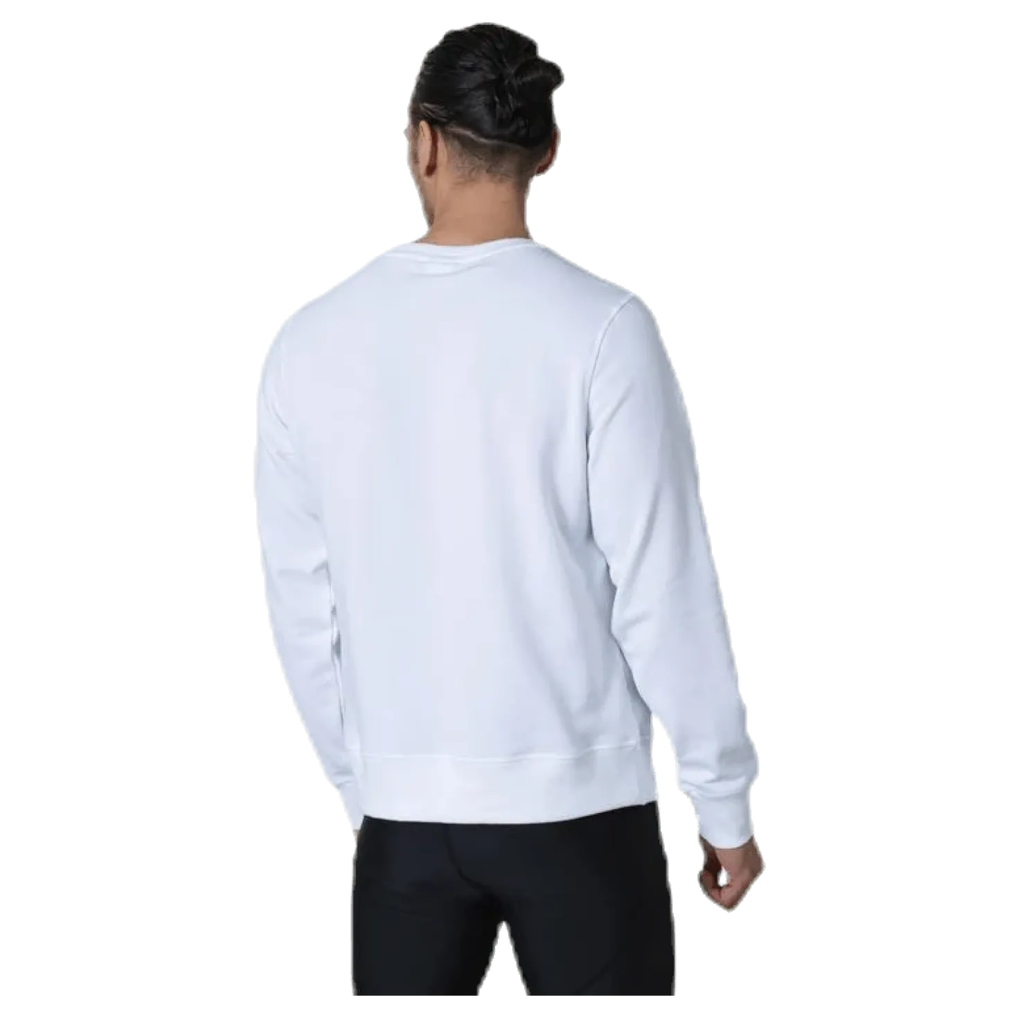 Essentials Stacked Logo Crew White/Black