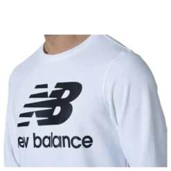 Essentials Stacked Logo Crew White/Black