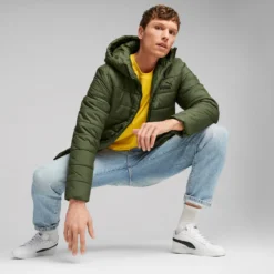 Ess Hooded Padded Jacket Myrtle