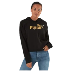 ESS+ Metallic Cropped Hoody TR Black/Gold