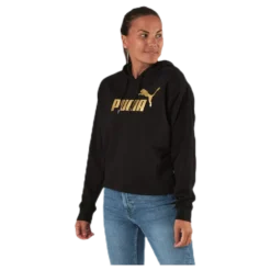 ESS+ Metallic Cropped Hoody TR Black/Gold