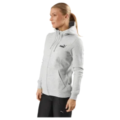Ess Small Logo Full-zip Hoodie Light Gray Heather