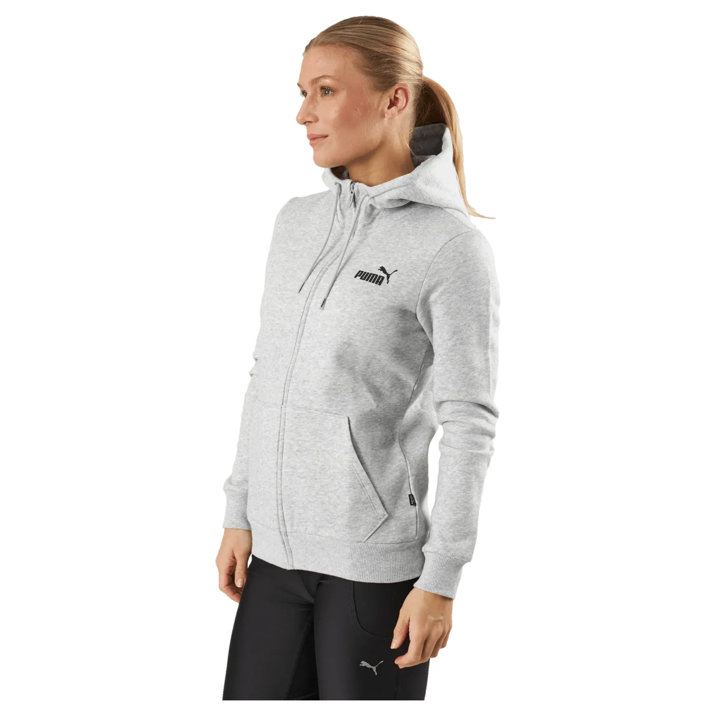 Ess Small Logo Full-zip Hoodie Light Gray Heather