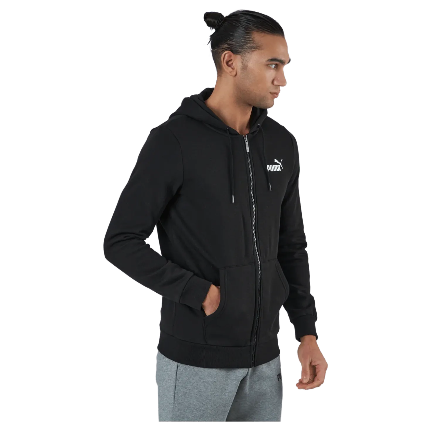 Ess Small Logo Fz Hoodie Fl Puma Black