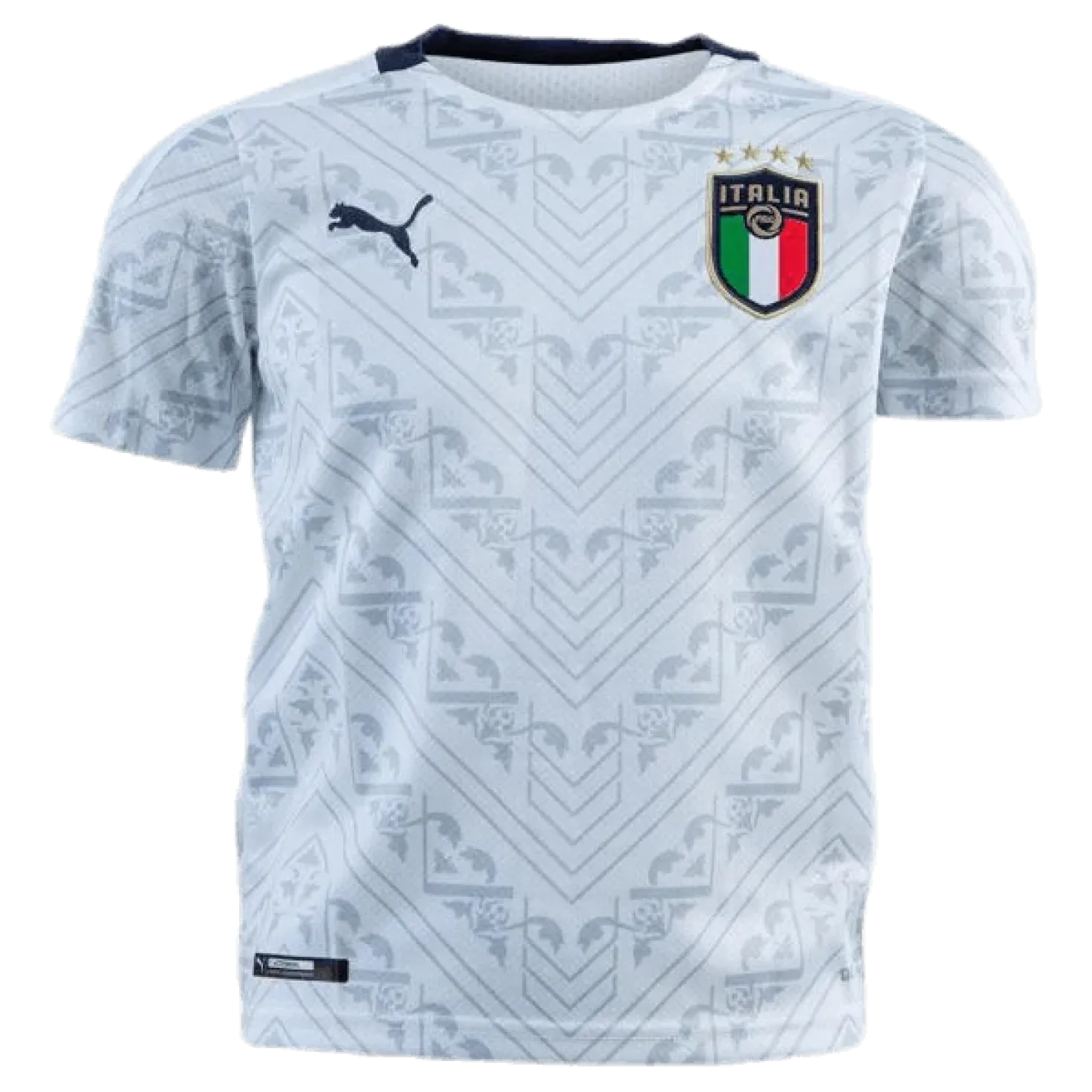 FIGC Away Shirt Replica Junior Blue/White