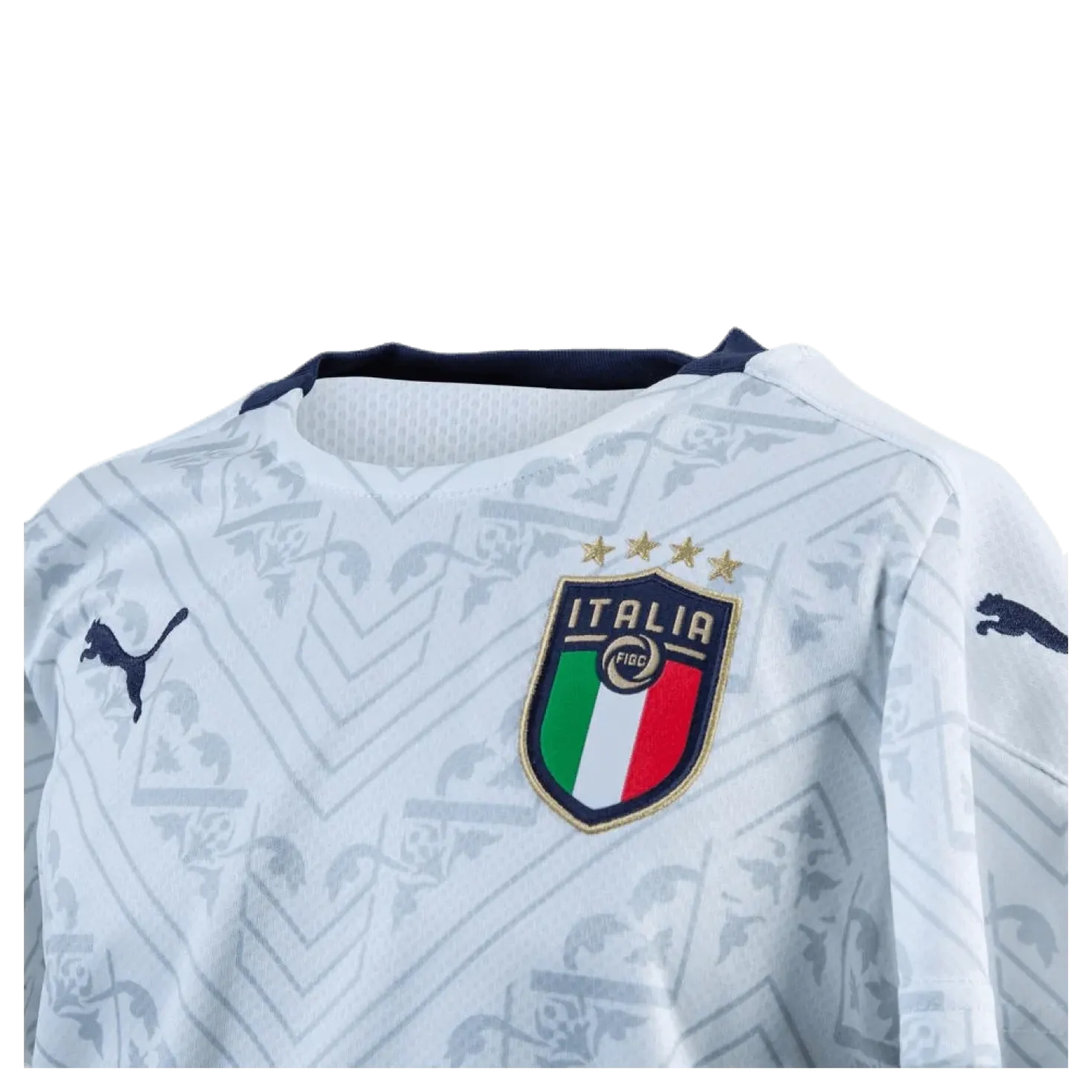 FIGC Away Shirt Replica Junior Blue/White