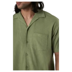 Findus Resort Shirt Ss One Pocket Green