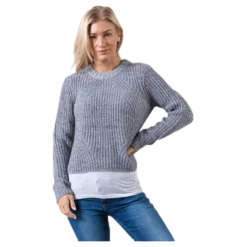 Fiona L/S Pullover Knt Grey