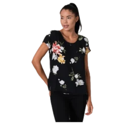 First One Ss Aop Top Black