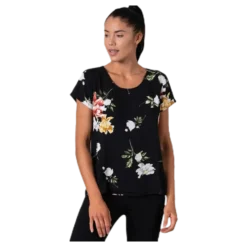 First One Ss Aop Top Black