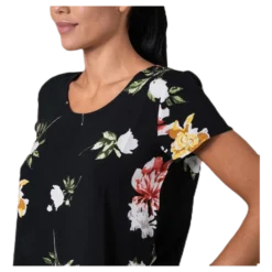First One Ss Aop Top Black