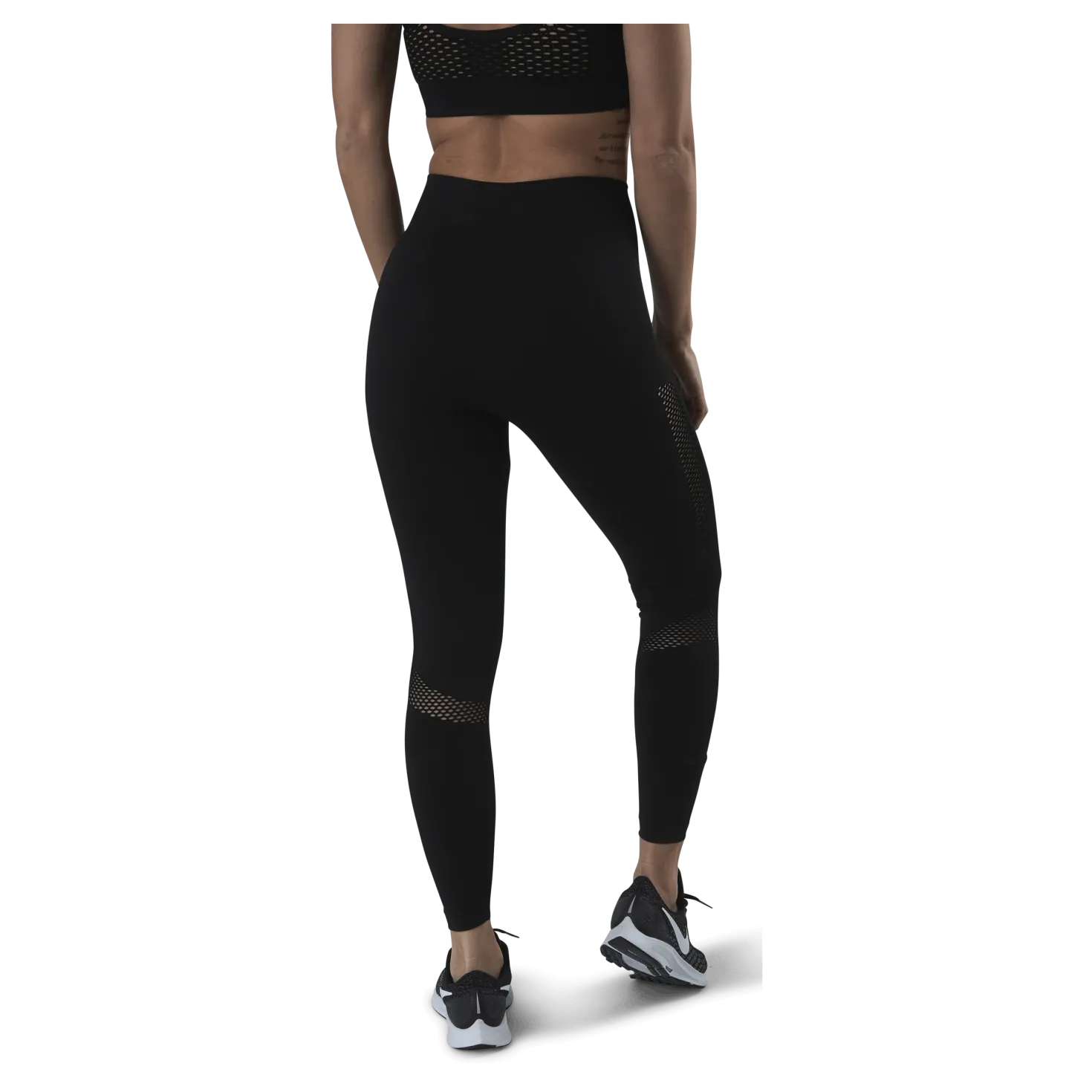Fitness Mesh Knit Tights Black