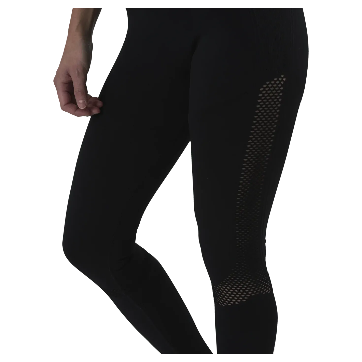 Fitness Mesh Knit Tights Black