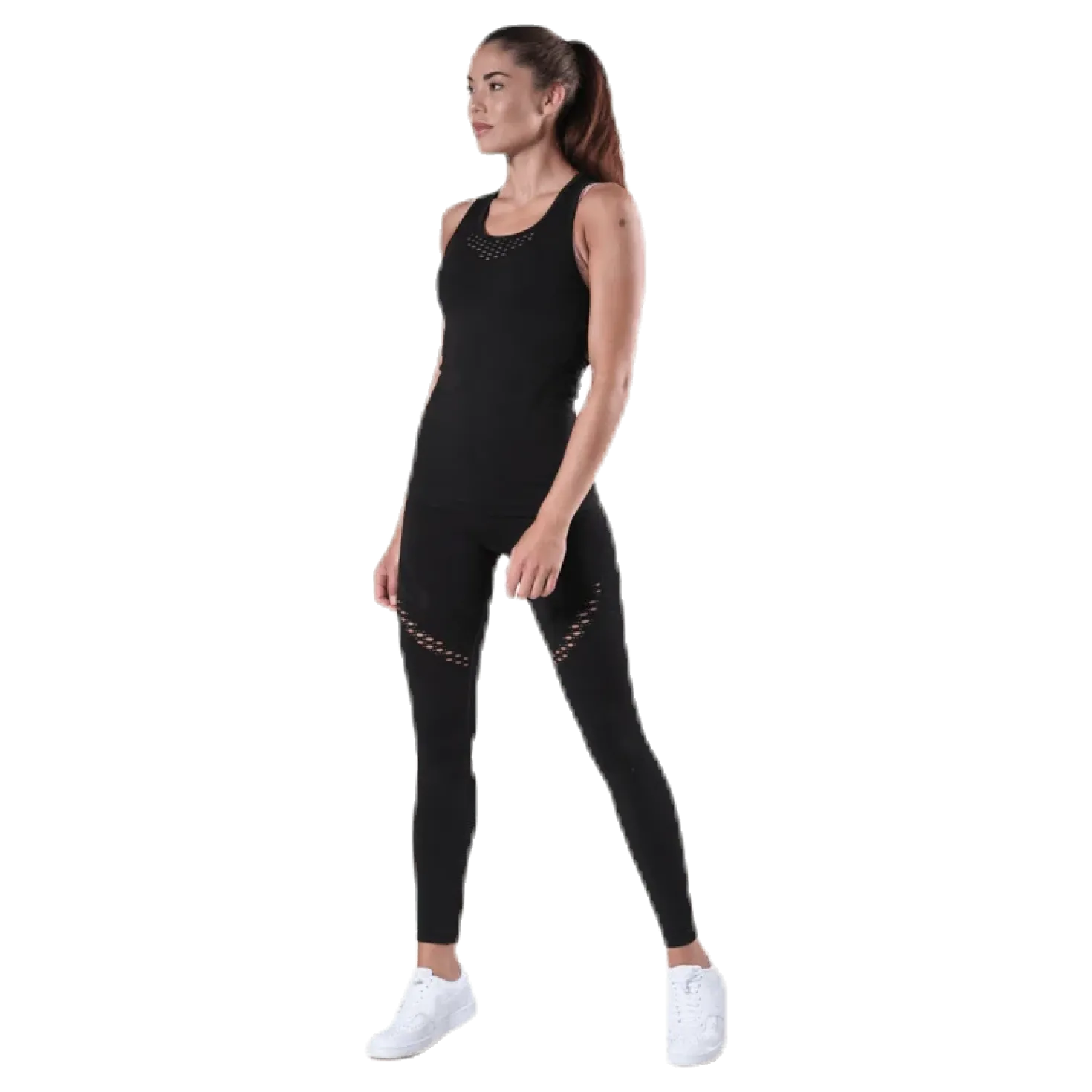 Fitness Seamless Mesh Tank Black