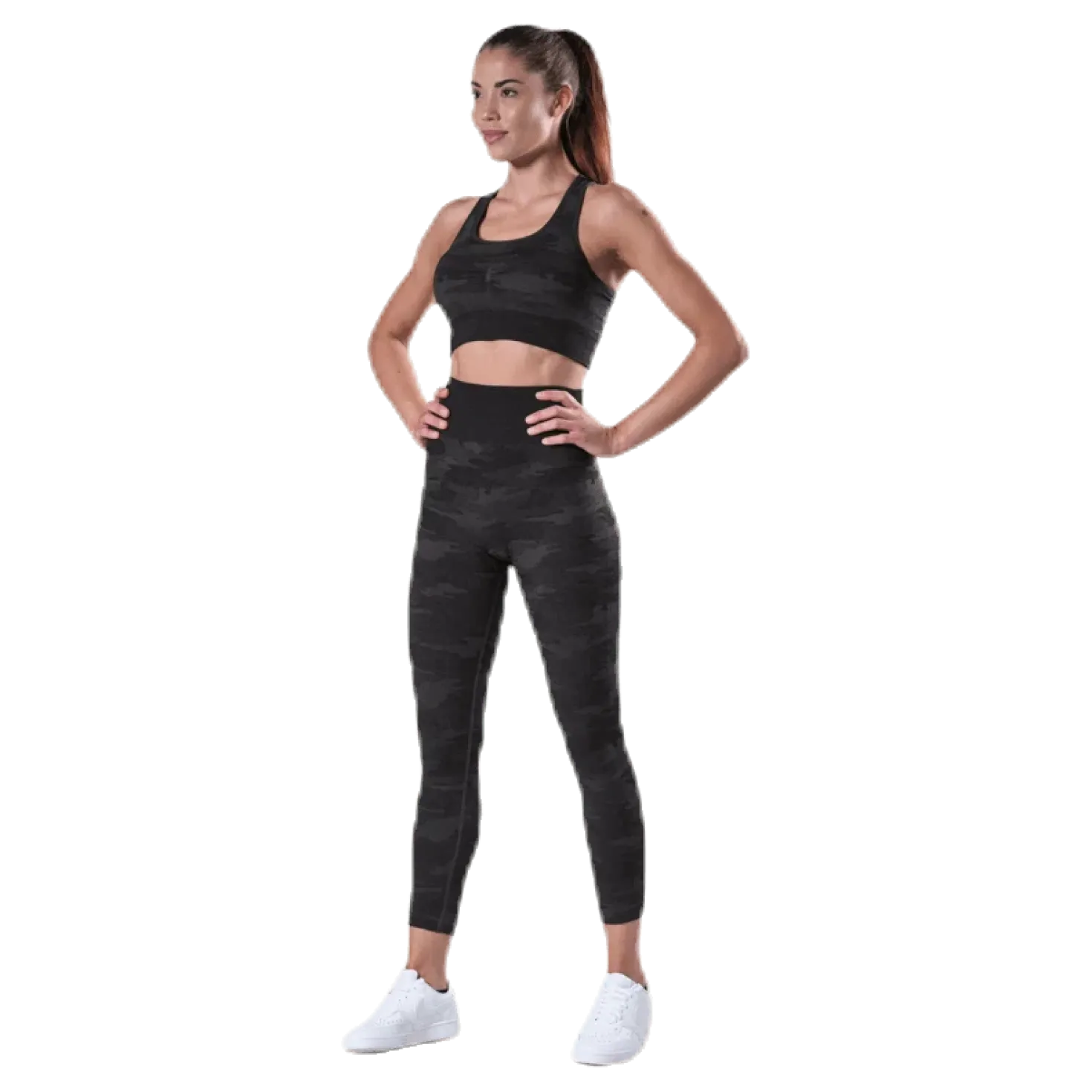 Fitness Seamless Racerback Bra Patterned/Black