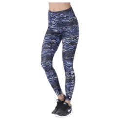 Flattering AOP Tights Blue/Black