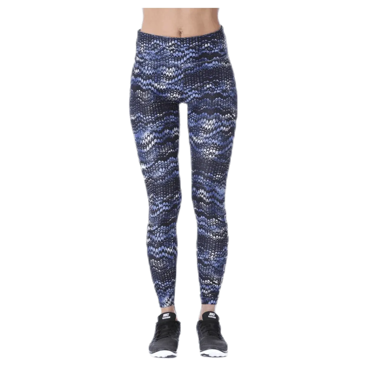 Flattering AOP Tights Blue/Black
