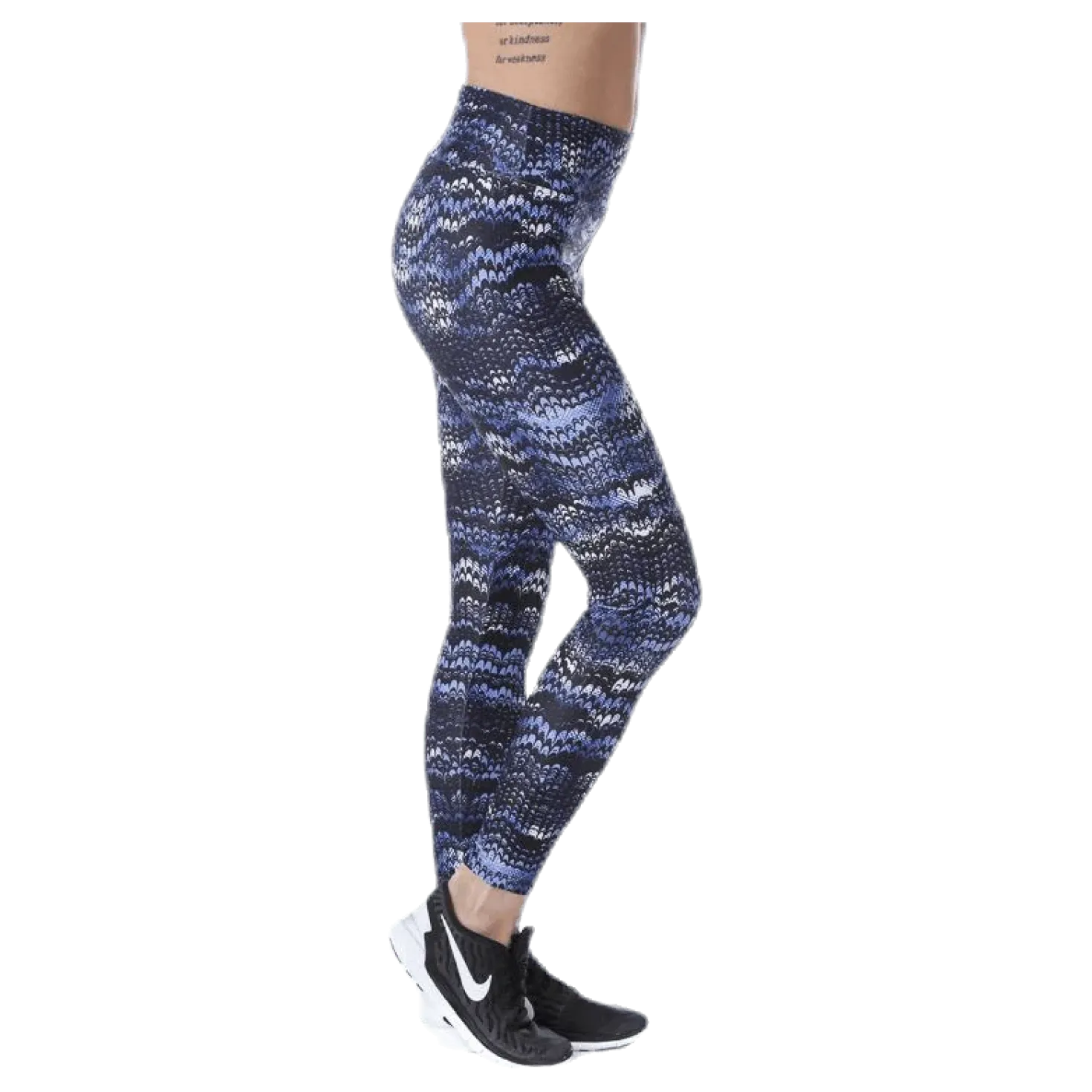 Flattering AOP Tights Blue/Black