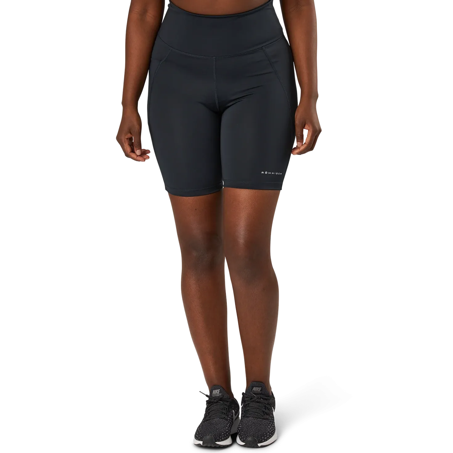 Flattering High Waist Bike Tig Black