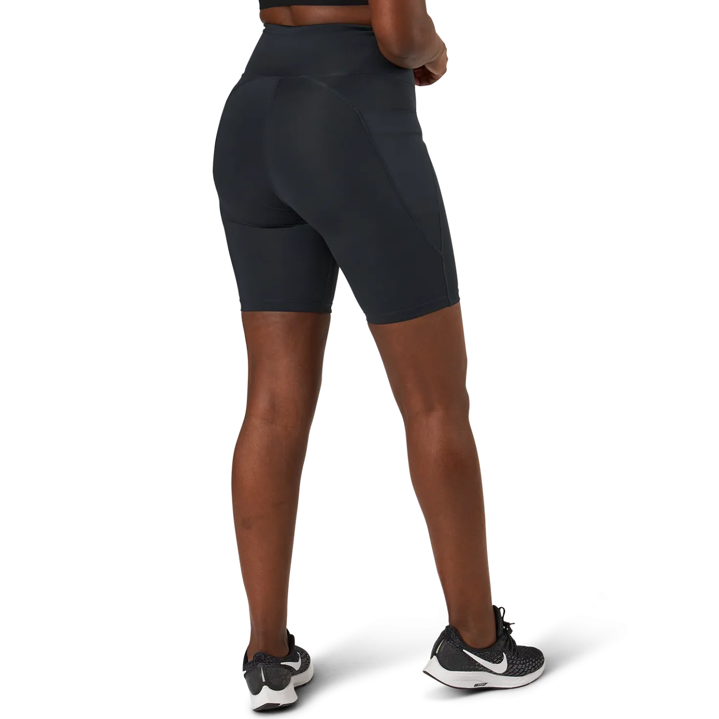 Flattering High Waist Bike Tig Black
