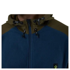 Fleece Zip Hood Blue/Green
