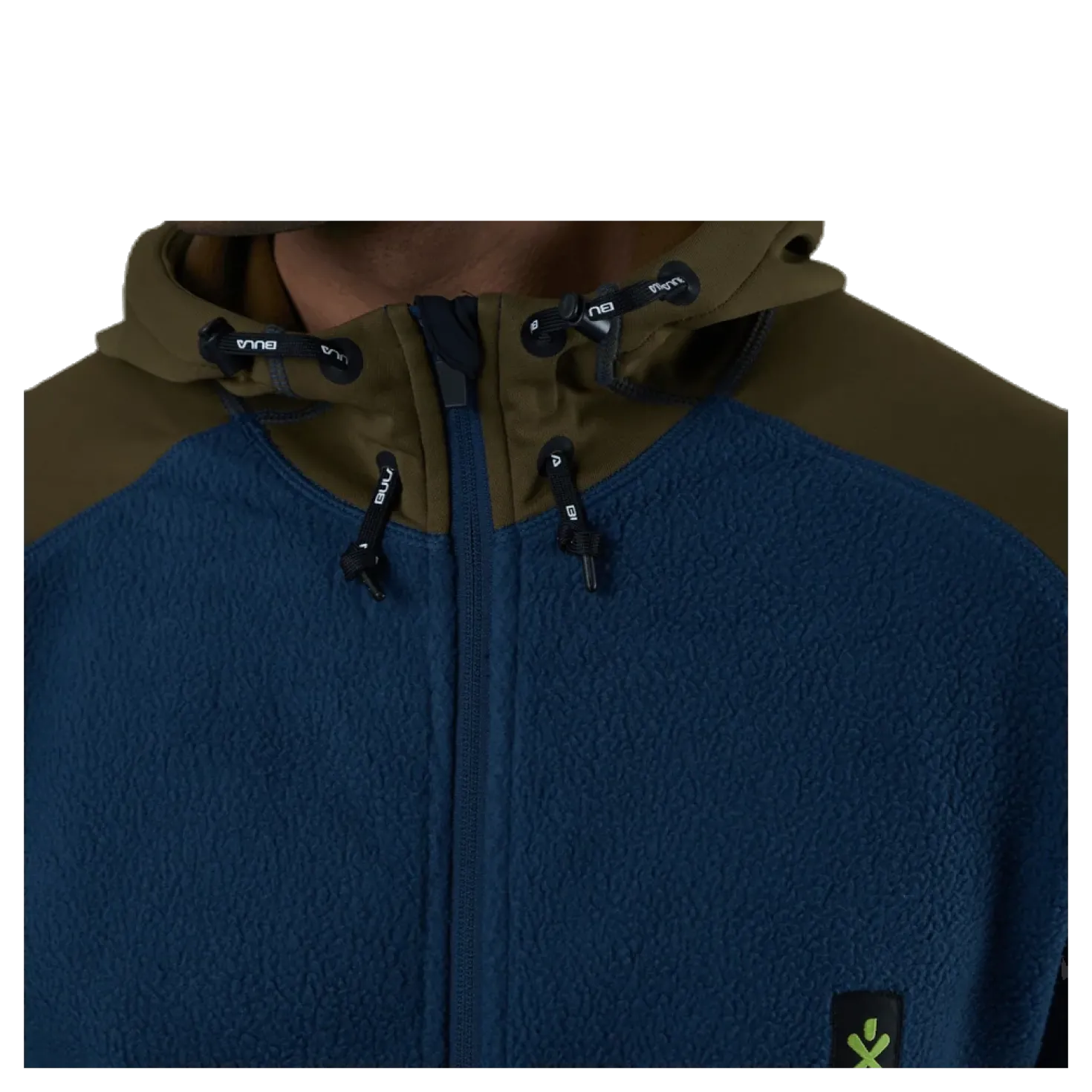 Fleece Zip Hood Blue/Green
