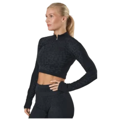 Formknit Seamless Cropped 1/4 Puma Black-leopard Print