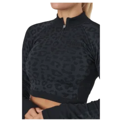 Formknit Seamless Cropped 1/4 Puma Black-leopard Print