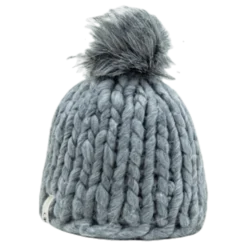 Fox Knitted Beanie Grey