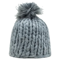 Fox Knitted Beanie Grey